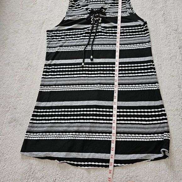 Dotti Black and White Ibiza Stripe Swim Coverup Tunic Dress Size Medium NWOT - Picture 6 of 6